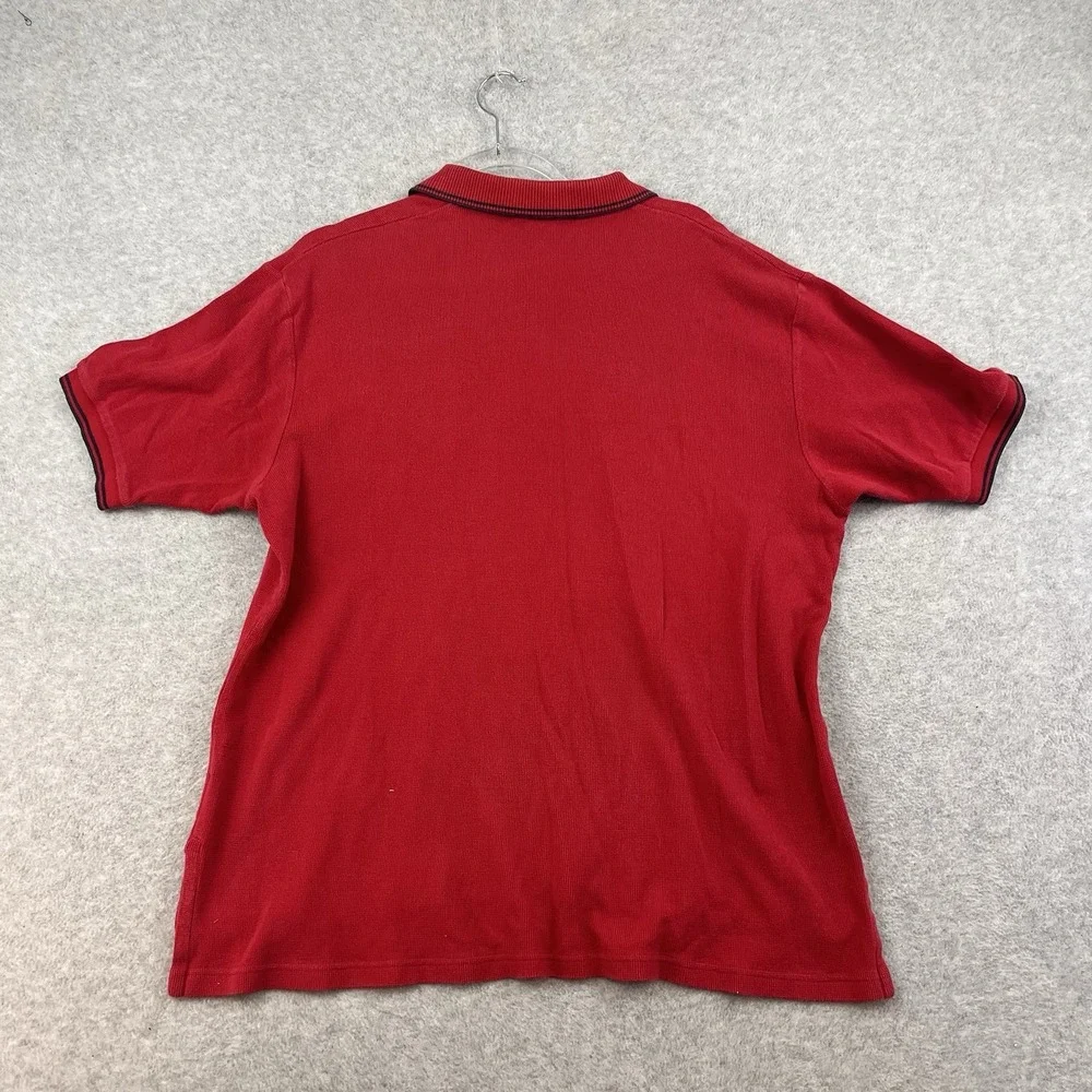 Vintage 90s Polo Sport‎ Ralph Lauren USA Flag Thermal Waffle Knit Polo Mens L